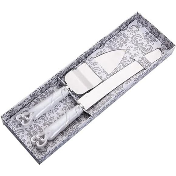 Cake Knife Server Set, Cake Cutlery Knife and Shovel with Craft Baroque - Picture 1 of 6